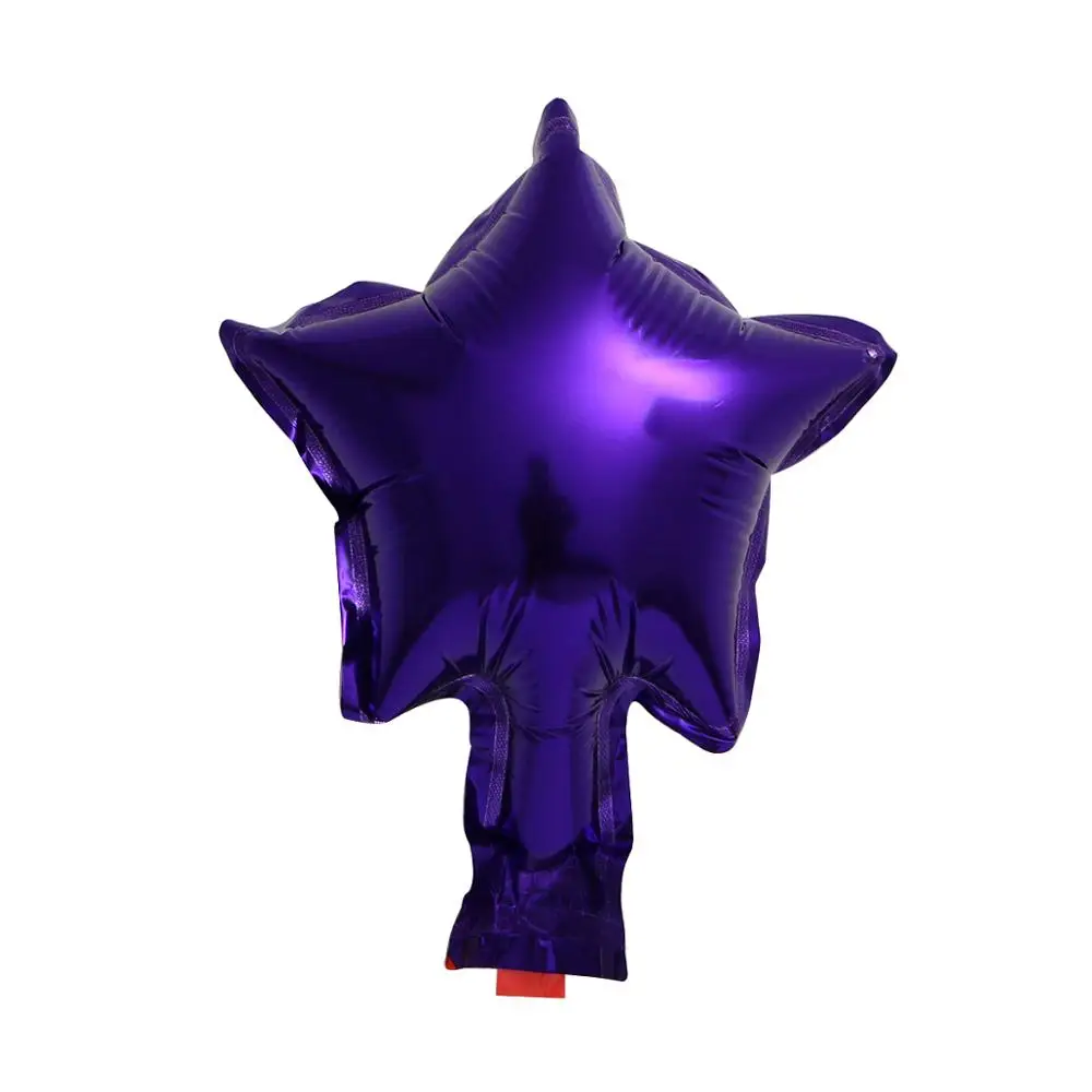 50 шт./лот, 5 дюймов, букет, воздушные шары в форме сердца, разноцветные фольгированные воздушные шары в форме сердца с днем рождения, украшение для свадебной вечеринки - Цвет: purple star