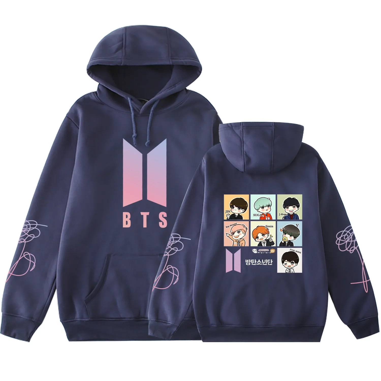 Bulletproof Boys BTS Celebrity Style Related Products Hoodie DIY Doll Adorable Korean-style Casual Slim Fit Long-sleeved Coat