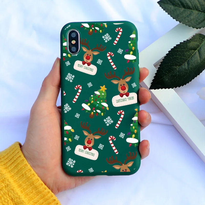 Рождественский мультяшный чехол для iPhone XS X XR XS Max, матовые Мягкие силиконовые чехлы для iPhone 8, 7, 6, 6S Plus, Fundas, подарки на год, чехол - Цвет: Klv9-sd3lut