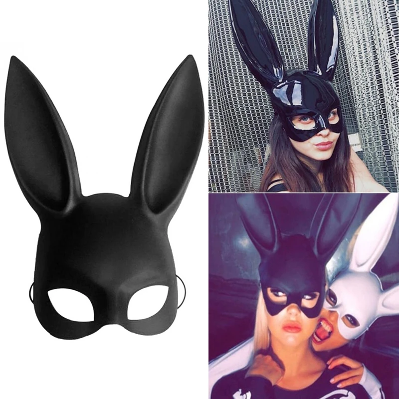 New Masquerade Bunny Rabbit Mask Adult Sexy Halloween Costume Accessory Prop black | Дом и сад