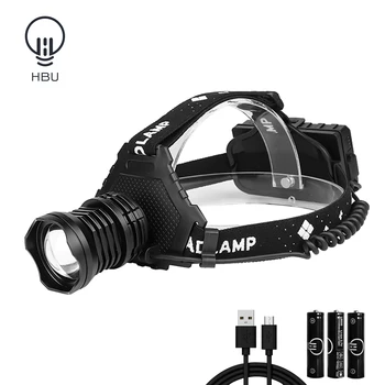 

New xhp70 headlight USB charging supports output of outdoor lighting, strong light telescopic zoom fishing headlight