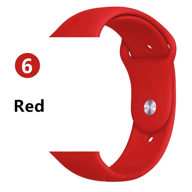 Red ALPQ ремешок для Apple ремешок для часов 38 42 мм 40 44 мм силиконовый официальный цвет ремень браслет Correa для iWatch серии 5 4 3 2 1 - Цвет ремешка: Red