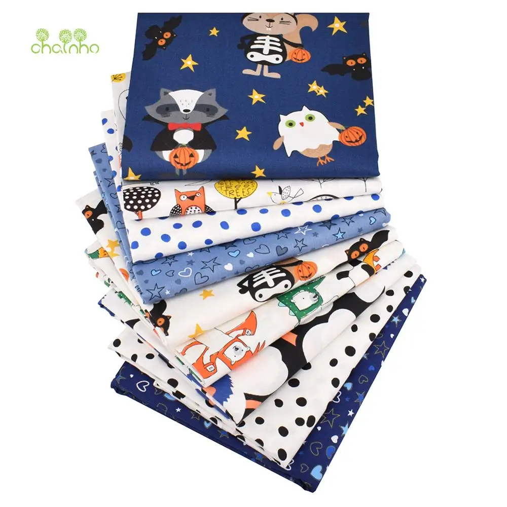 9 Pcs/Lot Halloween Patterns Printed Twill Cotton Fabric Patchwork Clothes For DIY Sewing Quilting Baby&ampChild's Material 40x50cm | Дом и