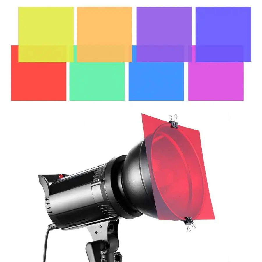 Универсальный 8 шт. Цвета фильтр Бумага для цифровых зеркальных камер Топ лампы-вспышки Цвет карты комплект