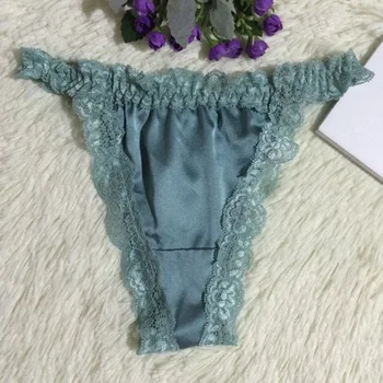 

Moxeay Satin Silk Underwear Panties Briefs Knickers Sexy Woman G-strings & Thongs Tanga Lace Satin Ruffle Panties Intimates