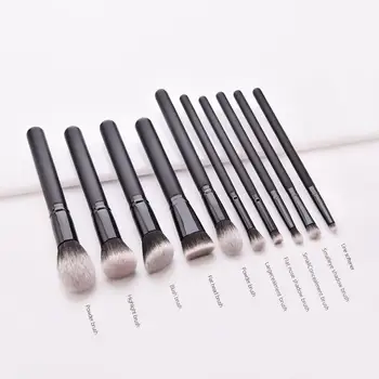 

10 Pcs Hot Styles Makeup Brush Powder Blush Foundation Brush Cosmetic Tool Wooden Handle Make Up Brush Kits Beauty Tools