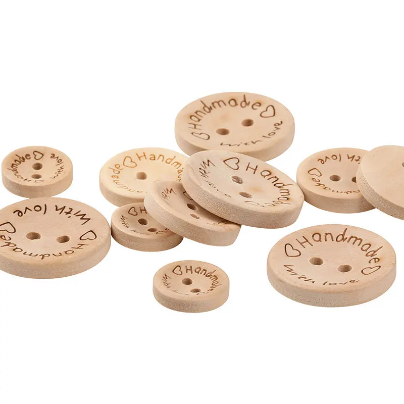 50Pcs 2Hole Natural Wooden Buttons handmade with love wood Button For Scrapbooking Craft DIY Baby Clothing Sewing Accessories 50Pcs 2Hole Natural Wooden Buttons handmade with love wood Button For Scrapbooking Craft DIY Baby Clothing Sewing Accessories
