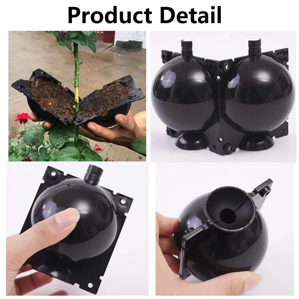 For Garden 6Pcs Plant Grafting Rooting Balls Reusable Root Growing Ball High Pressure Air Layering Propagation Box Nursery Pots