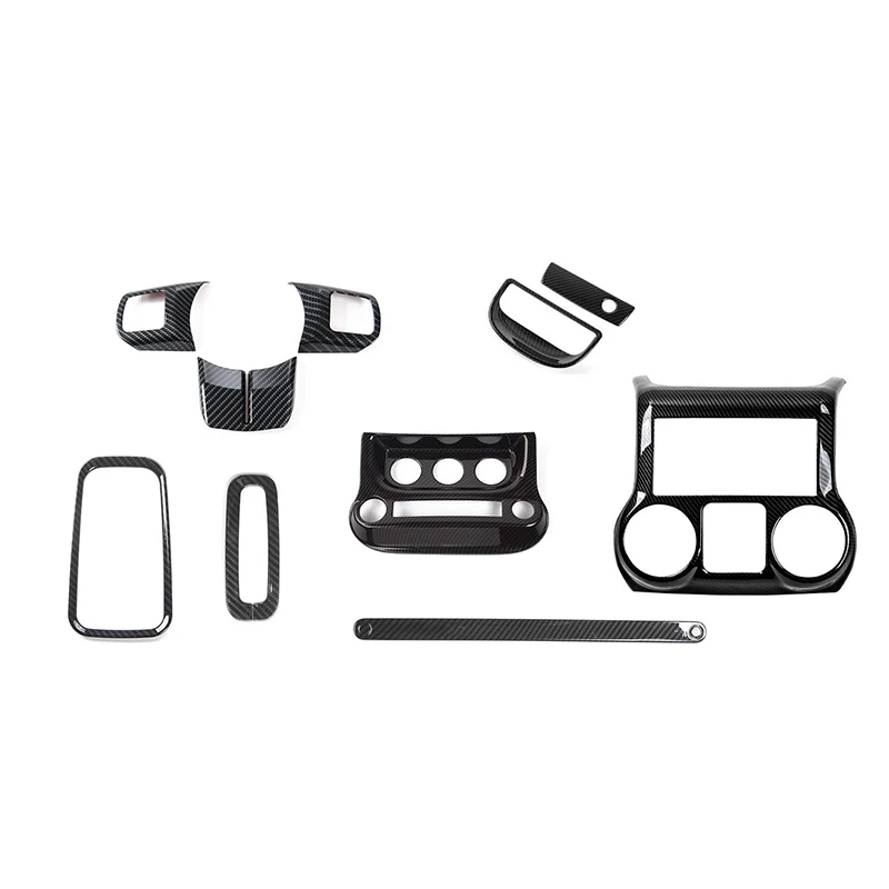 Комплект отделки интерьера из углеродного волокна, отделка для Jeep Wrangler JK JKU 2011- 4 двери(10 шт
