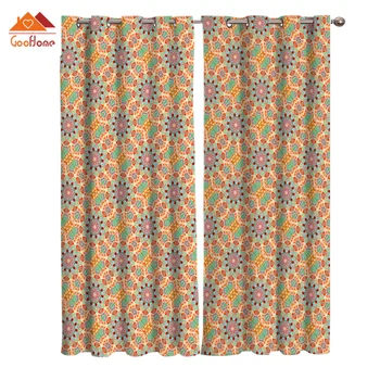 

Bohemia Indain Retro Floral Bohemia Window Curtains Living Room Outdoor Fabric Drapes Curtain Home Decor