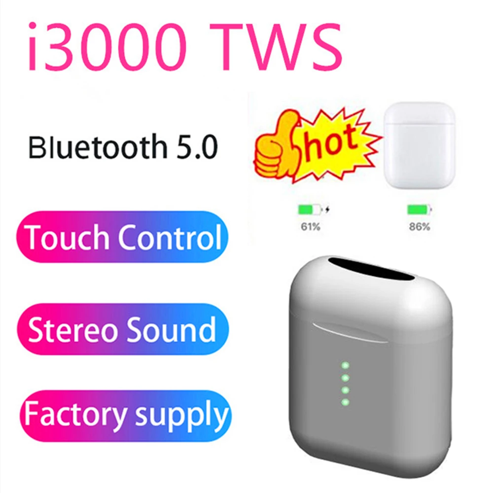 

Original i3000 TWS 1: 1 Bluetooth 5.0 Wireless 6D heavy bass earphone PK i10 i20 i30 i60 i80 i100 i500 tws for all smart phone
