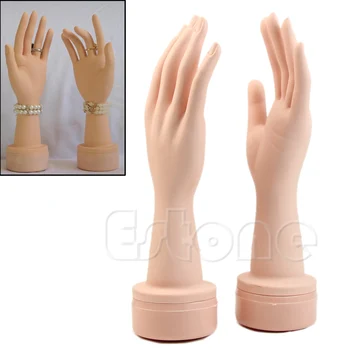 

2Pcs Flexible Nail Art Movable Soft Fake Hand Hand Model For Practice Display T4MD