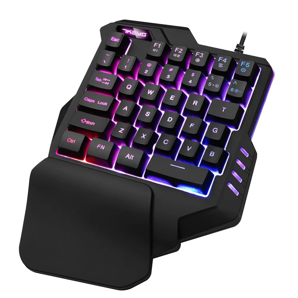 One-handed Keyboard Game Artifact Mechanical Left Hand With Support Game Backlit Keypad For Game LO