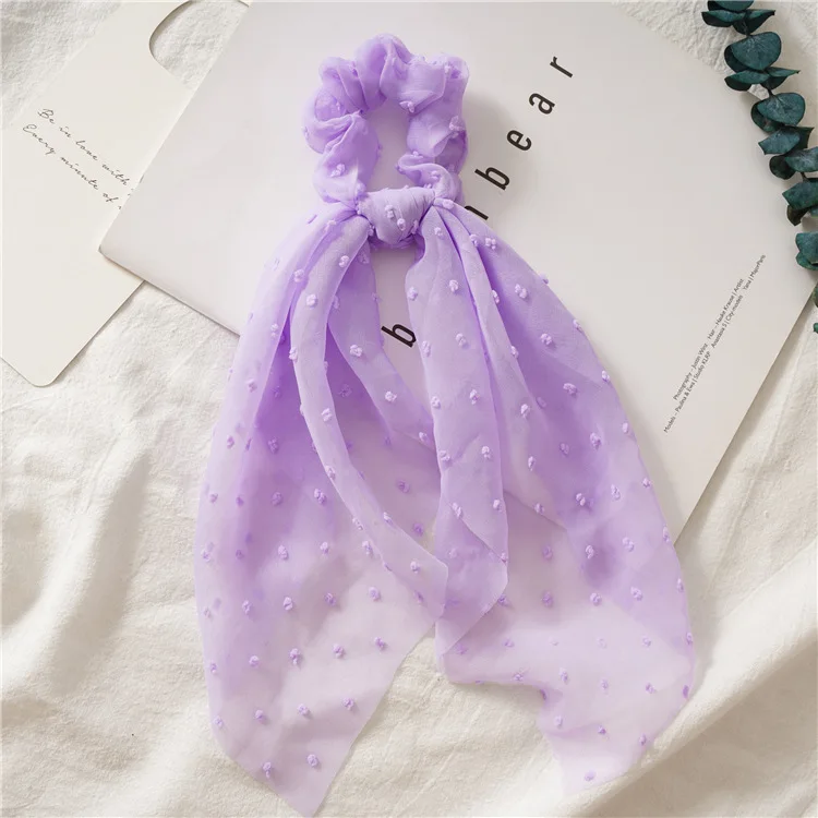 crocodile hair clips Seersucker Hair Band Dot Organza Scrunchie Hair Women Girl Hairband Accessories Transparent Hair Elastic Rubber Bands For Hair pearl hair clip