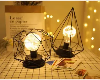 

USB/Battery Style Northern European Style Iron Modeling Lamp Led Night Lamp Vintage Brief Table Lamp Styling Lights