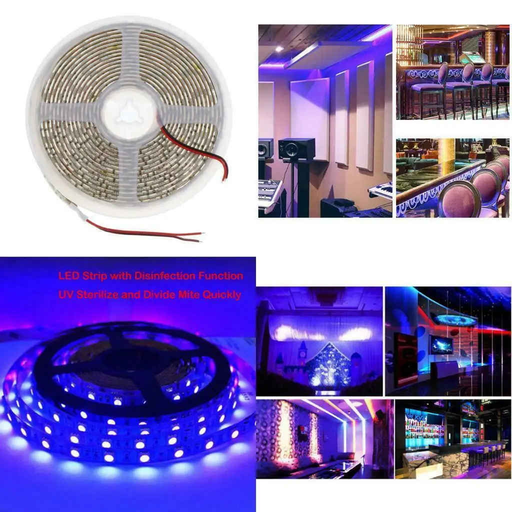 12V UV Ultraviolet 395-405nm led strip black light 5050 2835 SMD 60led/m 120led/m Waterproof tape lamp for DJ Fluorescence party