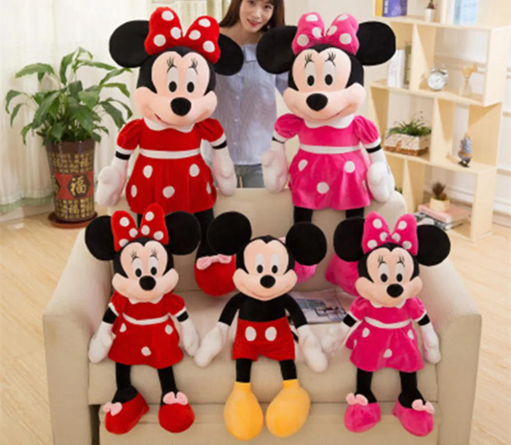 Hot Sale 40-100cm High Quality Stuffed Mickey&Minnie Mouse Plush Toy Dolls Birthday Wedding Gifts For Kids Baby Children