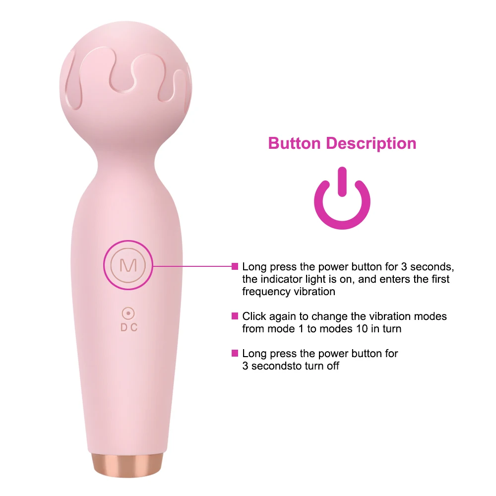 Mini Wand Vibrator For Women Clitoris Stimulator 10 Frequency_voghion.com
