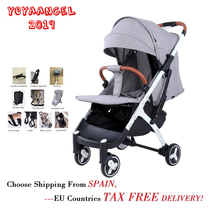 

YOYA 2019 Baby Stroller PLUS 4 Portable Lightweight Stroller Pram Baby Pushchair Buggy Infant Trolley Canopy With Zipper 10 Gift