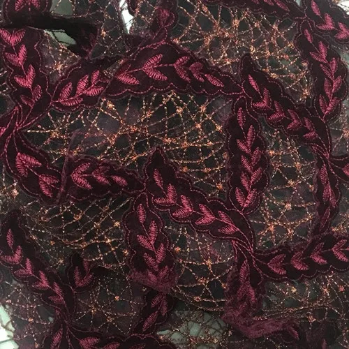burgundy Высокое качество африканская DIY цветочная кружевная ткань нигерийские вышитые кружева ткань французская швейцарская вуаль кружевная ткань для свадебной вечеринки - Цвет: burgundy
