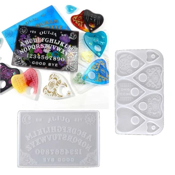 

2Pcs Ouija- Board Planchette Resin Molds Gothic Ouija- Board Game Keychain Pendant Epoxy Silicone Molds Jewelry Making