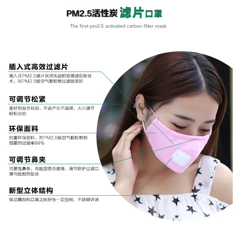 Новинка PM2.5 противодымчатая хлопковая маска для лица с защитой от пыли для рта зимняя противоскользящая дыхательная маска фильтр с активированным углем респиратор