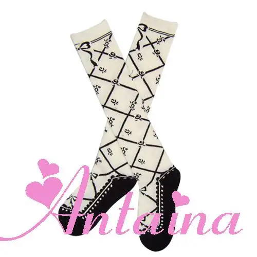 Calcetines lolita con hermosas flores para mujer, medias negras y blancas, rosas, japonesas, dulces, Kawaii, fiesta de té, cos