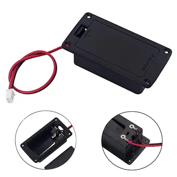 

Bass Guitar Active Pickup 9V 6F22 Battery Box Holder Case with 2 Pin Plug Wire
