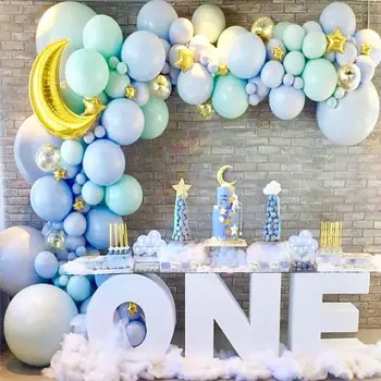 

Ocean Blue Theme Birthday Metallic Sequins Balloon Decoration Set Baby Shower Wedding Celebration Atmosphere Party Supplies