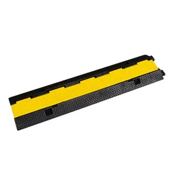 Protecteur de câble en caoutchouc, gaine jaune à 2 canaux, 1000x230x50mm, vente en gros 
