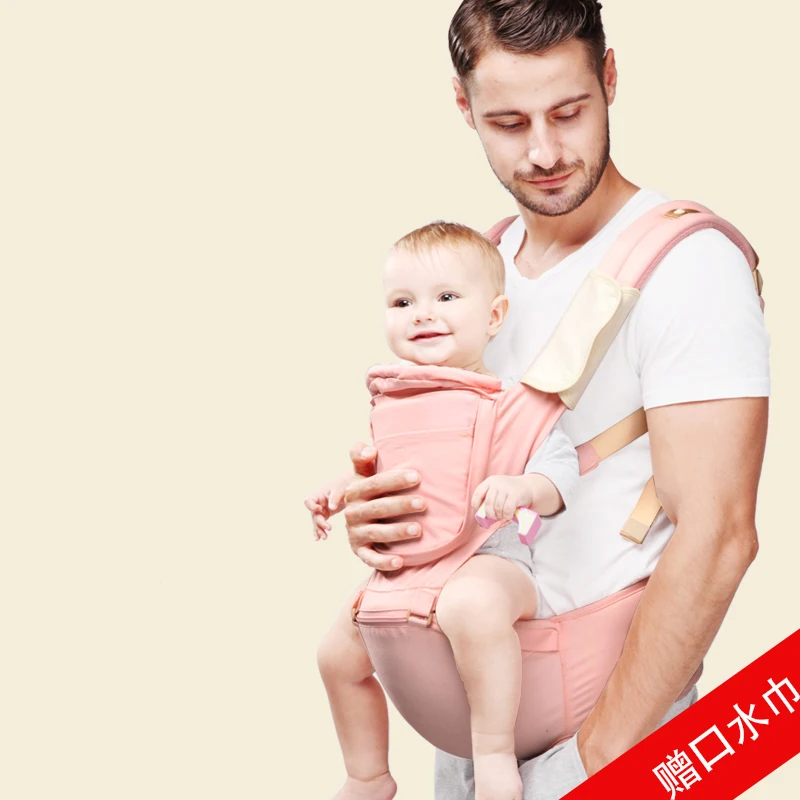 Эргономичный дышащий рюкзак-кенгуру для новорожденных, рюкзак для младенцев, Мультифункциональный слинг для путешествий - Цвет: Розовый
