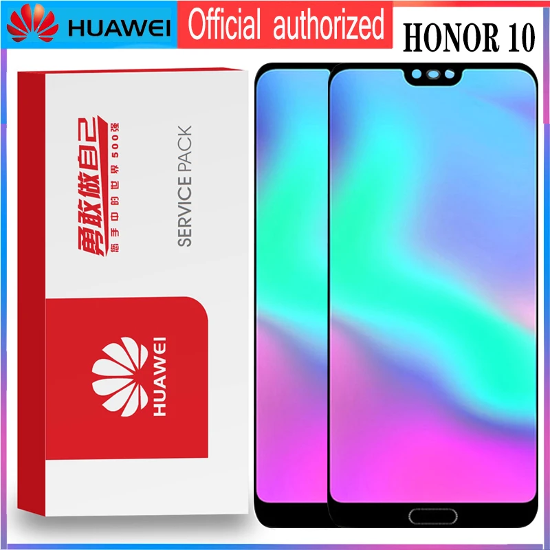 С отпечатком пальца 5,84 ''ЖК-дисплей с рамкой для HUAWEI Honor 10 дисплей кодирующий преобразователь сенсорного экрана в сборе COL-L29