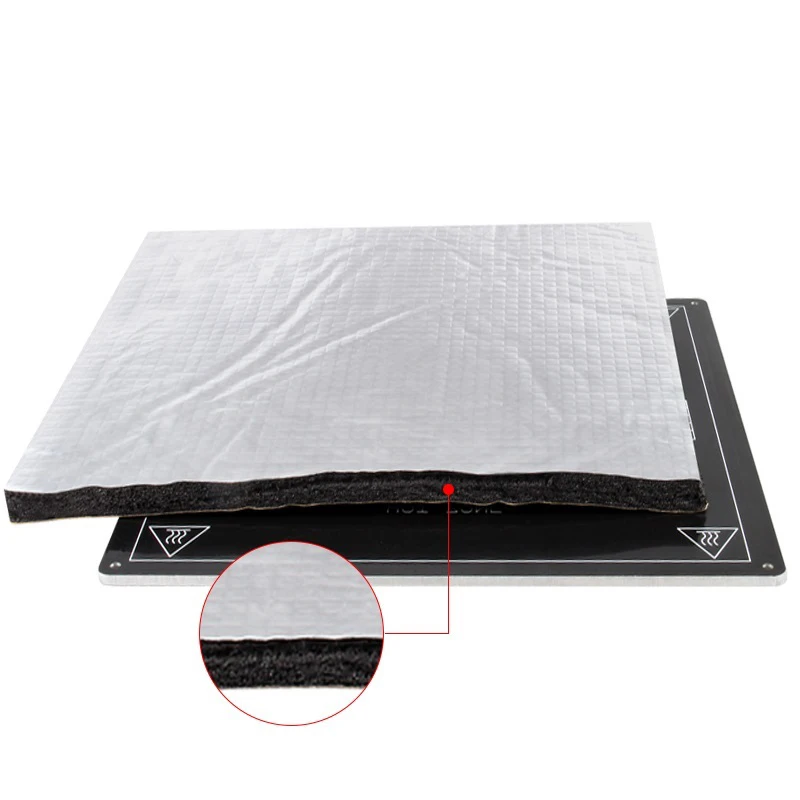 Impresora 3D, aislamiento térmico de algodón, 200/220/310mm, lámina  adhesiva para cama térmica, algodón aislante