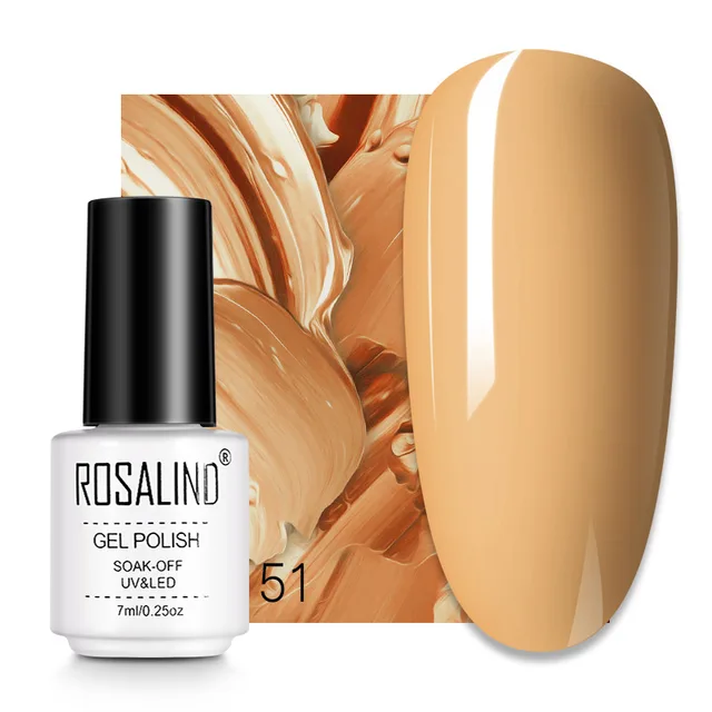 ROSALIND 7ML Nail Gel Polish Hybrid Varnishes All For Manicure Nails Art Base Top Coat UV Lamp Vernis Semi Permanent Varnishes RC51