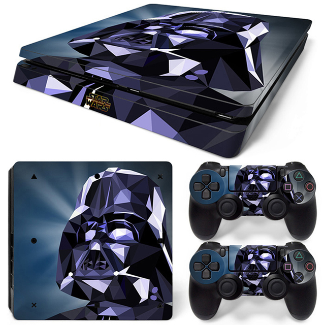 Wars Darth Vader Sticker Cover Wrap Protector Skin For Sony PS4 Slim Console & 2PCS Controller Skin Decal For PS4 Slim