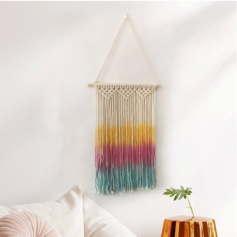 

Hand-Woven Tapestry Bohemian Style Colorful Simple Home Living Room Decorative Wall Hanging Tapestry