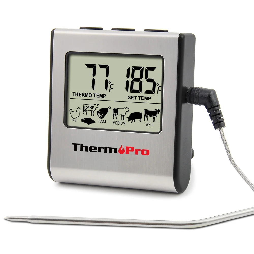 TP16 ThermoPro TP16 цифровой термометр для барбекю, мяса, гриль, духовка, термомет с таймером и зондом из нержавеющей стали, Кухонный Термометр для приготовления пищи - Цвет: TP16