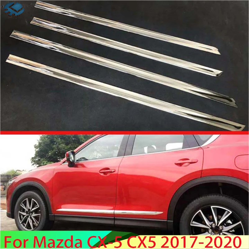 

For Mazda CX-5 CX5 2017-2020 Car Accessories ABS Chrome Side Door Line Garnish Body Trim Accent Molding Cover Bezel Protecto