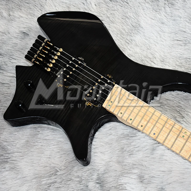 6弦 扇品 透明黑 虎纹13