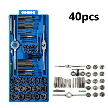 

40pcs/Set Carbon Steel M3-M12 Manual Screw Thread Metric Plugs Wrench Die Taps