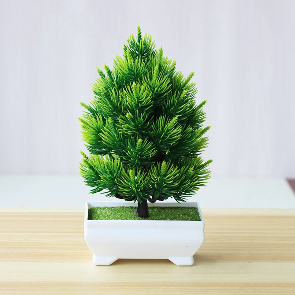 

Artificial Pine Tree Bonsai Small Tree Pot Plants Fake Flowers Potted Ornaments For Home Decoration Hotel Garden Decor