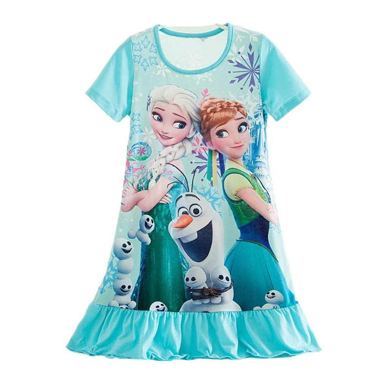 Платье принцессы Эльзы и Анны летнее платье для девочек ночная рубашка детские