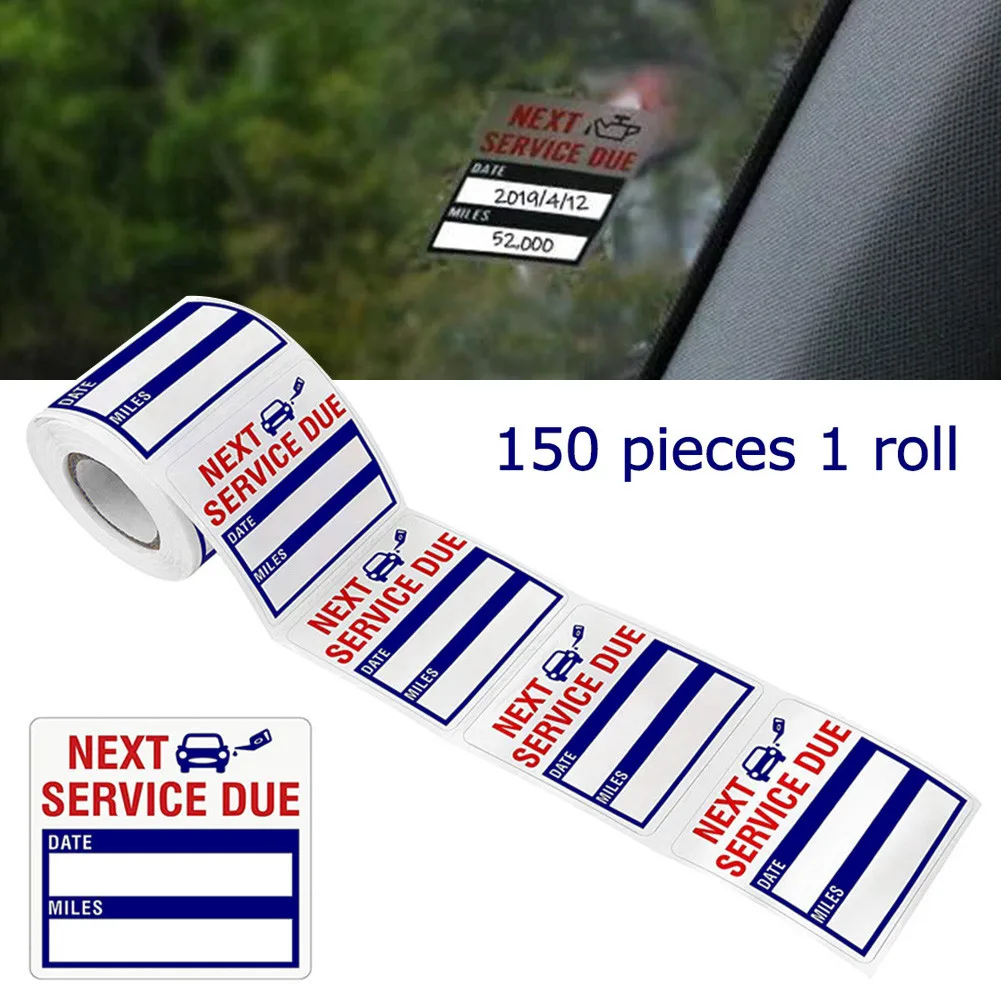 150pcs Stickers Oil Change Service Reminder Sticker Oil Change Stickers