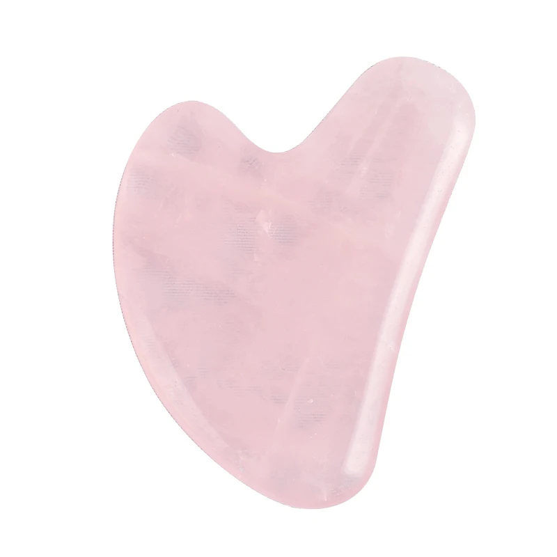 

Small Finger Shape Guasha Board Natural Rose Quartz Facial Acupuncture Massager Jade Stone Back Scraper Tool Face