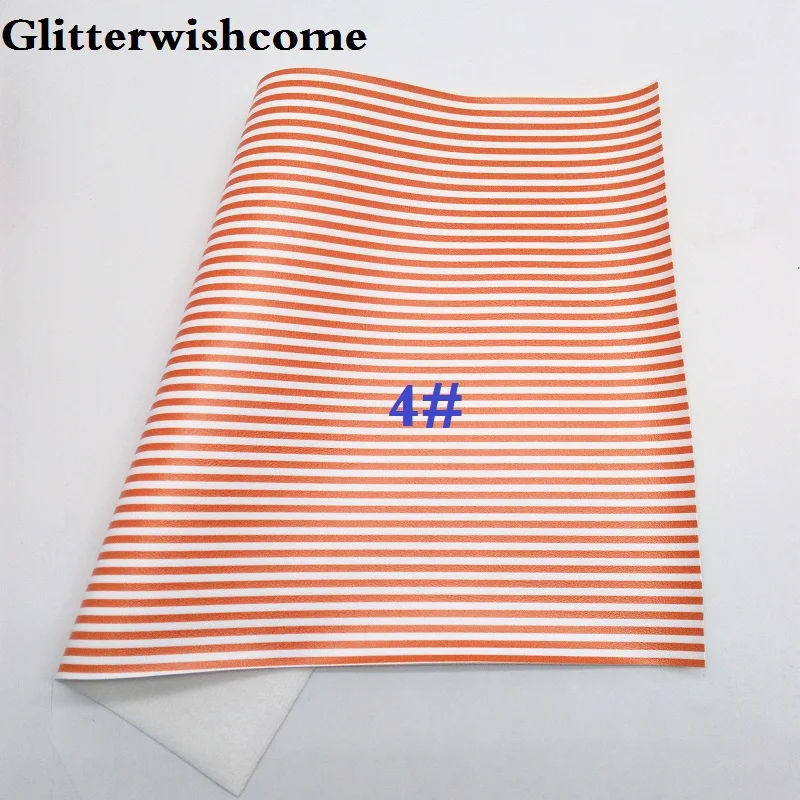 4 Glitterwishcome 21X29 см A4 размер винил для бантов печатные полосы Кожа Fabirc искусственная кожа листы для бантов, GM184A - Цвет: 4