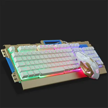 

Ergonomics Gaming Keyboard Mouse Combo Cool Backlit USB Wired Keyboard 3200DPI Optical Mouse Suit for ASUS Acer HP Lenovo