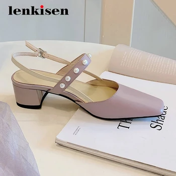

Lenkisen gladiator dating pearl mixed color gorgeous full grain leather square toe med square heel buckle straps women pumps L06