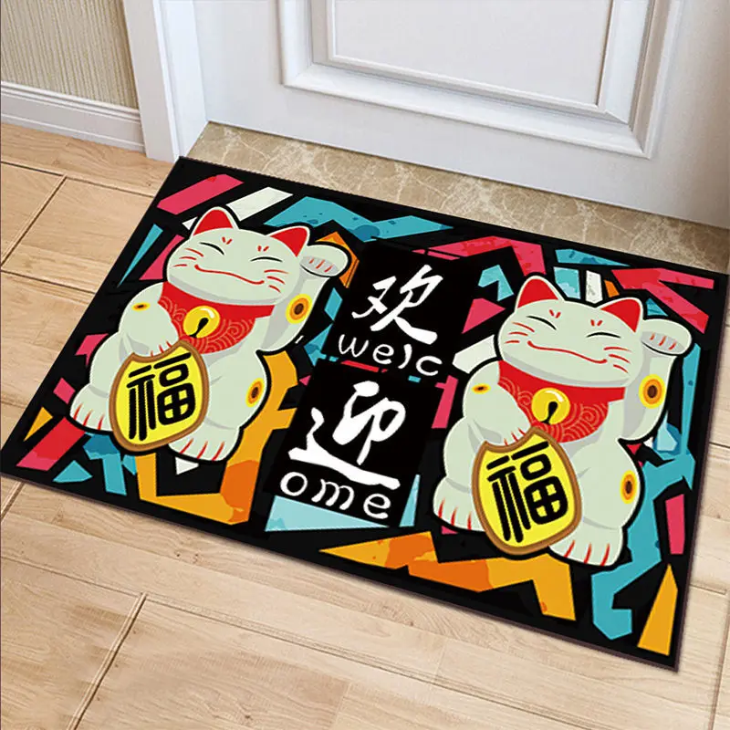 Lucky cat напольный коврик для двери, крыльца, кухни, нескользящий ковер для спальни, дверной коврик для ванной комнаты - Цвет: DOM--123
