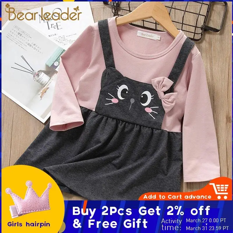 Bear Leader/платья для маленьких девочек новое осеннее платье новорожденных милые