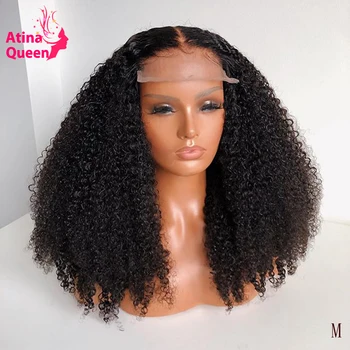 

250 Density Pre Plucked Kinky Curly Wig 13x6 Deep Part Lace Front Human Hair Wigs With Baby Hair Black Remy for Afro Women